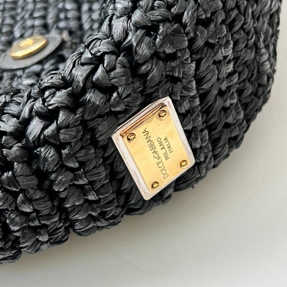 Dolce & Gabbana raffia straw black bag - Picture 7 of 12